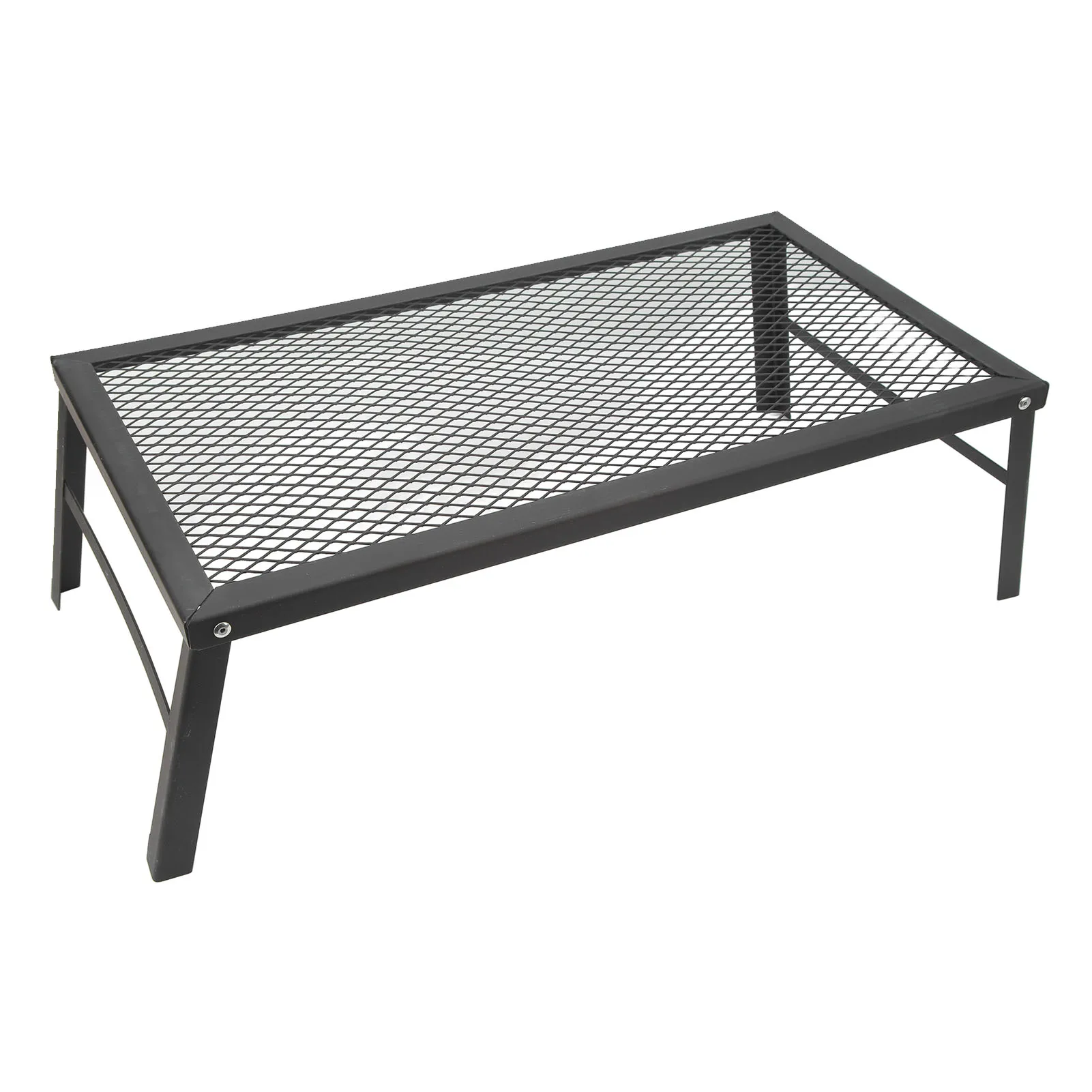 رف نار تخييم قابل للطي شواية نار تخييم حديد متين مقاوم للماء محمول رف طهي نار تخييم للشواء الخارجي - 6