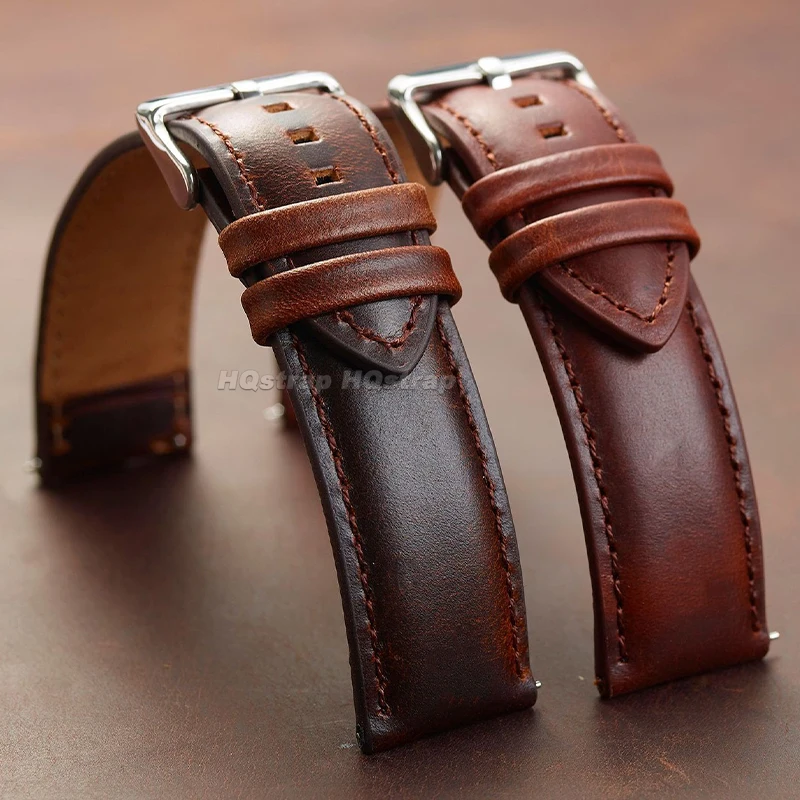 حقيقية حلقة من جلد 20 مللي متر 22 مللي متر 24 مللي متر ل Seiko جلد البقر حزام ساعة اليد الإفراج السريع العالمي معصمه الرياضة Smartwatch سوار