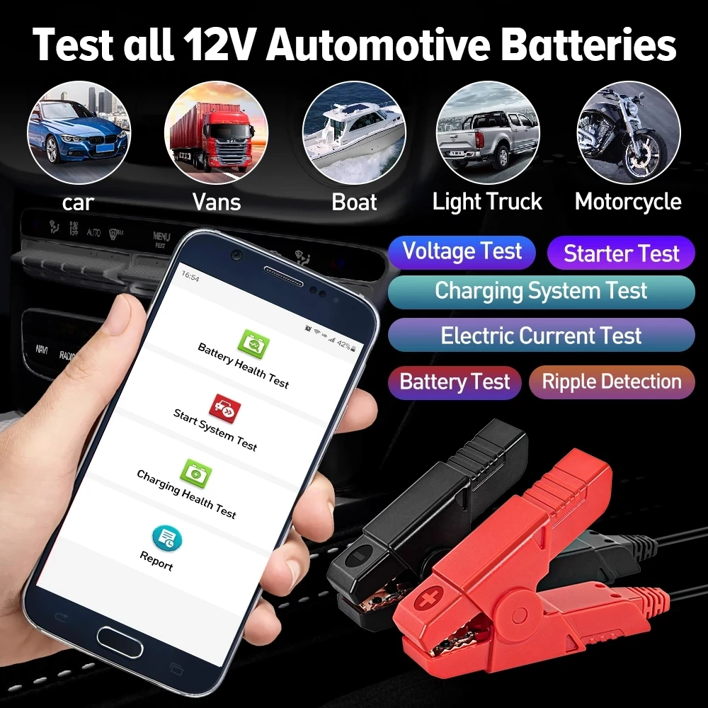 LAUNCH X431 BST360 Car Battery Tester Clip Analyzer 12V Voltage Battery Charging automotive scanner for X431 PROS V Bluetooth