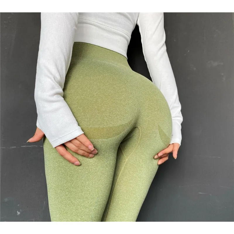 Seamless Knit Leggings for Women Fitness Slim Leggings High Waist Hip Liftting Fashion Gym Trainning Yoga Elastic Sports Tights