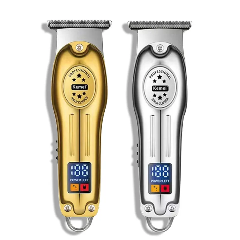 Kemei KM-678 Portable Mini Electric clippers Professional Metal Hair Clipper LCD Display Trimmer Rechargeable HairCutter Machine