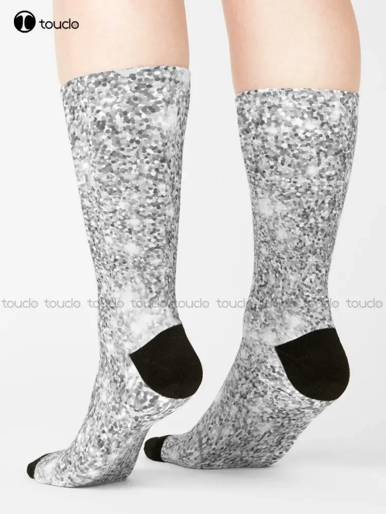 Silver White Glitters Metallic Finish Party Texture Background Faux Shine Pattern Hd High Quality Online Store Socks New Popular