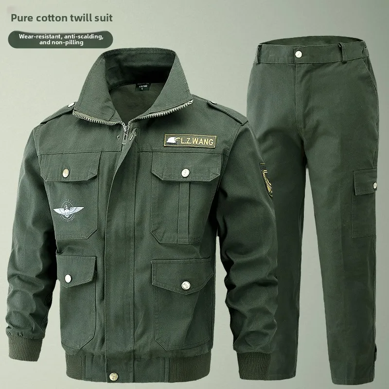 Set da Lavoro in Puro Cotone per Saldatura, Manica Lunga, Resistente all'Usura, per Primavera ed Estate