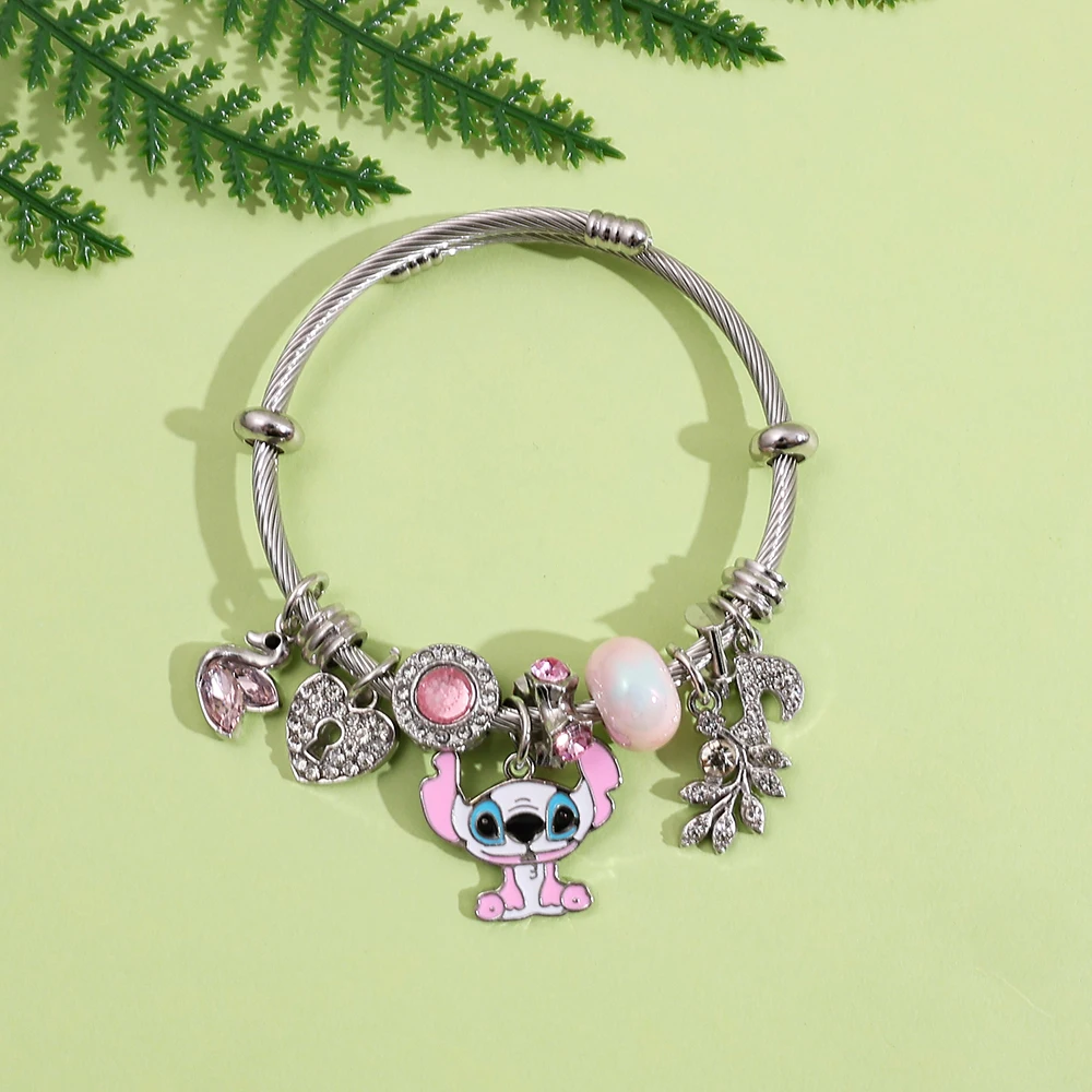 ديزني غرزة الحب القلب سوان الموسيقى ملاحظة حجر الراين سوار لطيف مطرز مجوهرات أنيمي المشجعين هدايا عيد الميلاد #3