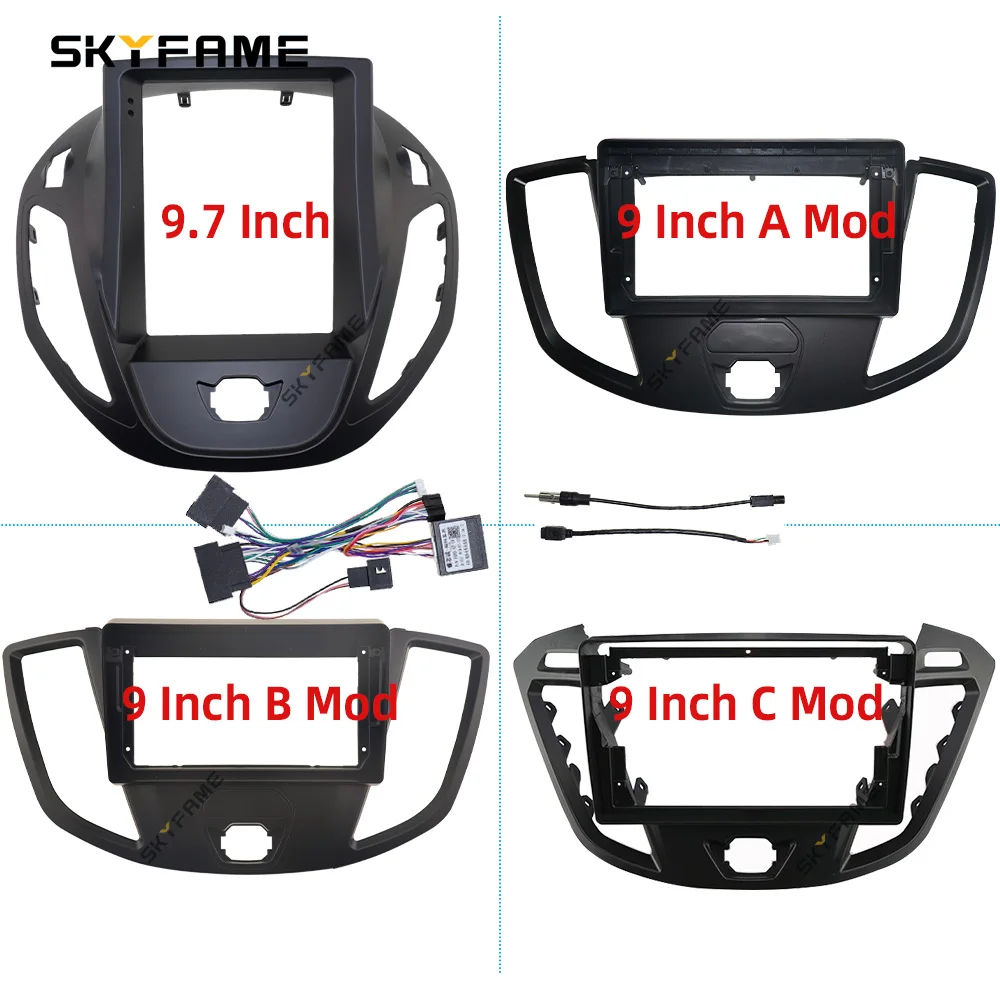 SKYFAME Car Frame Fascia Adapter Canbus Box Decoder Android Radio Dash Fitting Panel Kit For Ford Transit