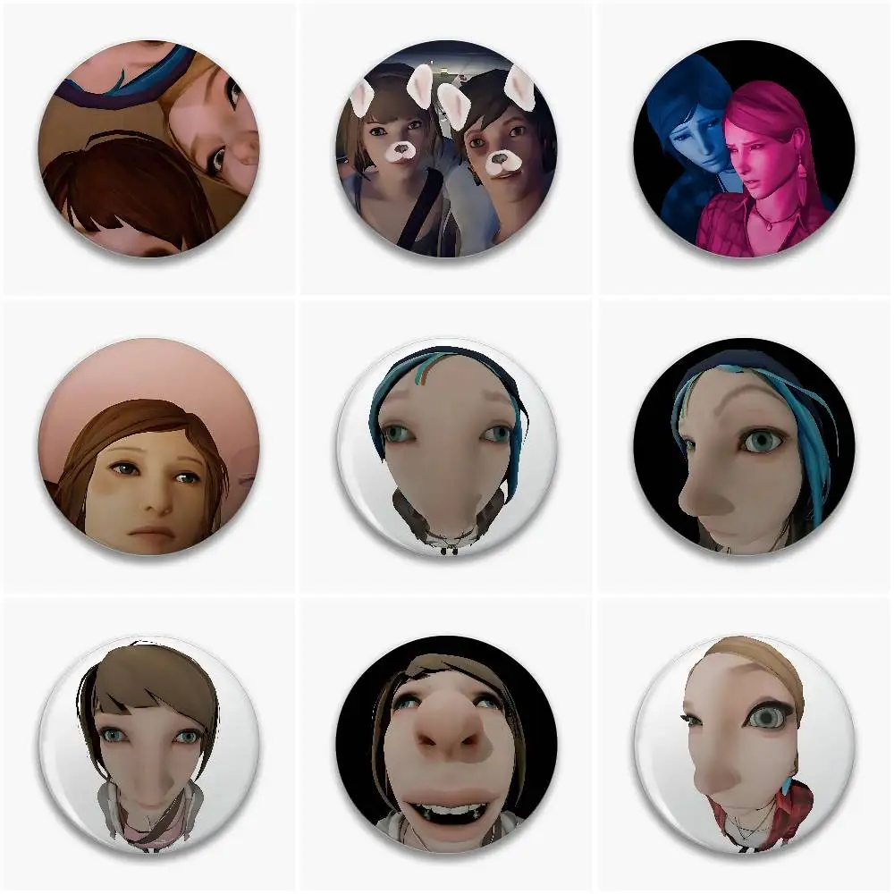 Jogo l-life is s-strange emblemas flandres botão macio broche de metal crachá personalizado acessórios de jóias chapéu saco lapela