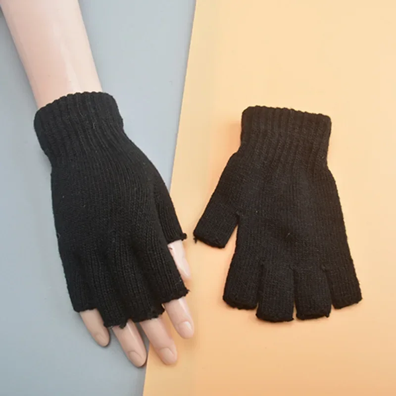 

Warm Half-Finger Knitted Wool Gloves Thick Wool for Winter Flexible for Office Typing/Electric Bike Riding/Daily Walking ﻿