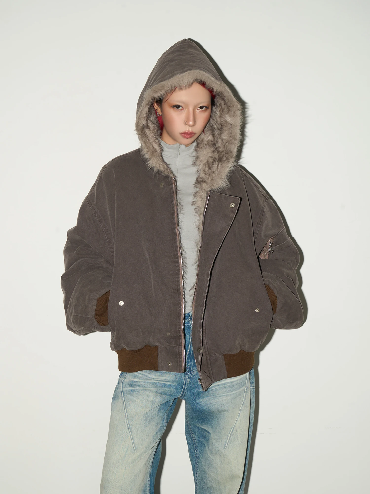 

MICHINNYON Thiened теплый хлопковый джат с капюшоном Plu американская рабочая одежда в стиле ретро Sle Street Faion ex зимнее пальто