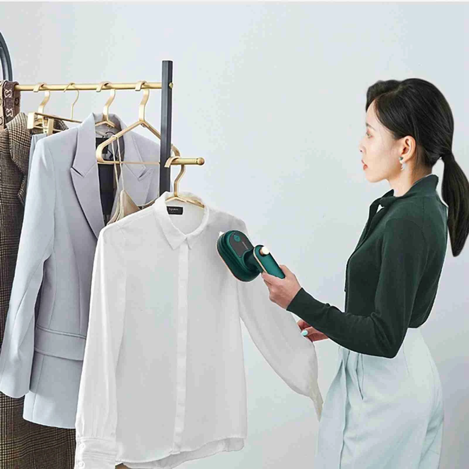 Mini vaporizador de roupas portátil de 38 W - Ferro a vapor portátil para roupas de viagem, removedor rápido de rugas para camisas, vestidos, ternos