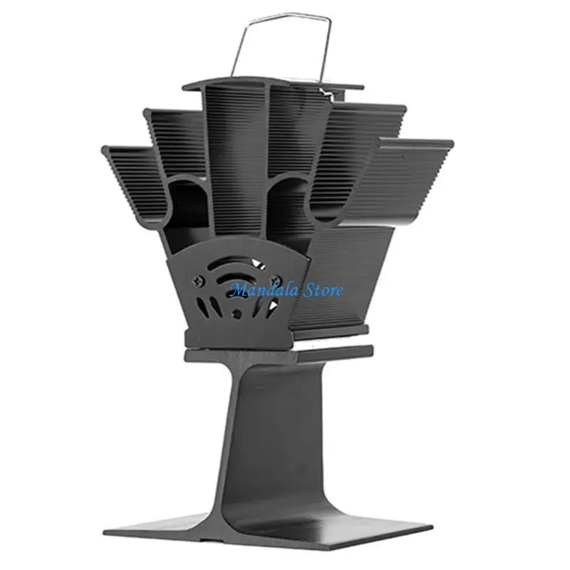 U2JC SF306G الخشب لمروحة الموقد 6 شفرات مروحة موقد تعمل بالطاقة الحرارية لسجل الخشب Qu