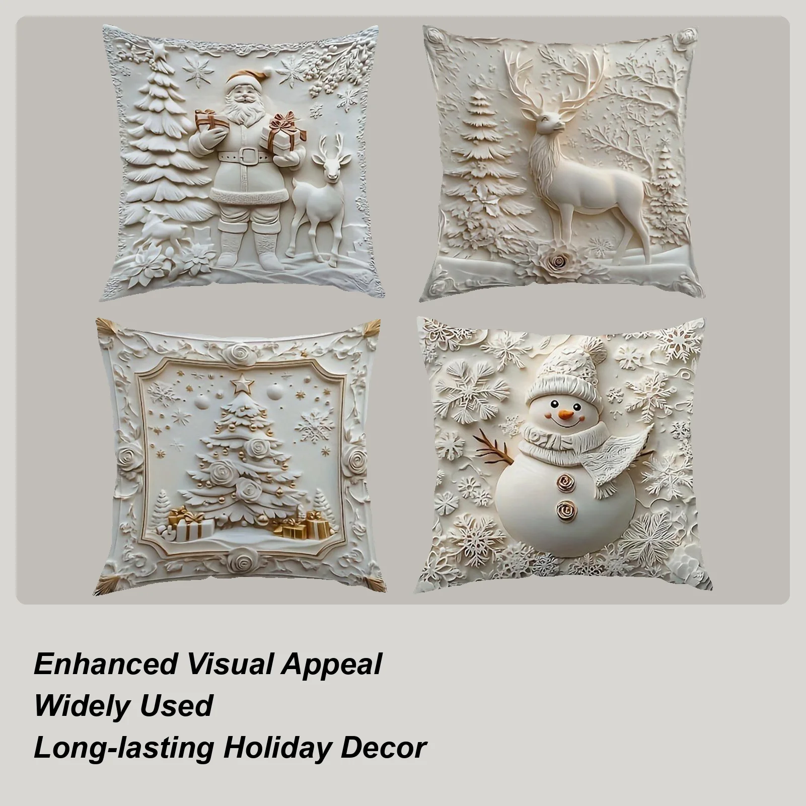 スローピローケース-18x18インチ-ソフトウィンターデコレーション枕カバー-4枚セット-クリスマスクッションカバー-ホリデーファームハウス室内用