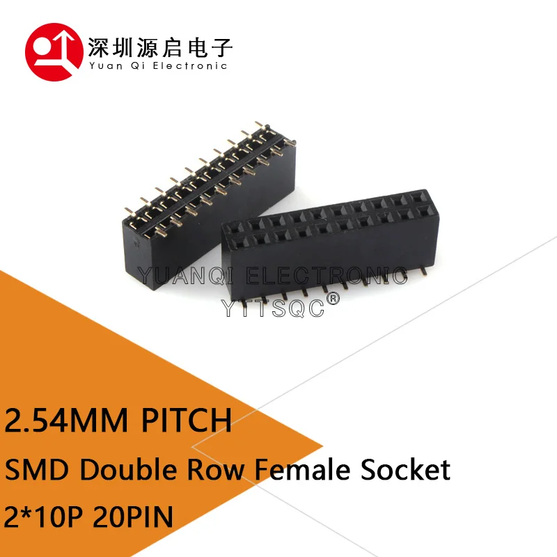 20pcs 2.54mm PH8.5mm 2x10P 20Pin 2*10Pin Double Row SMD Surface Mount Type Female PCB Pin Header Socket Connector