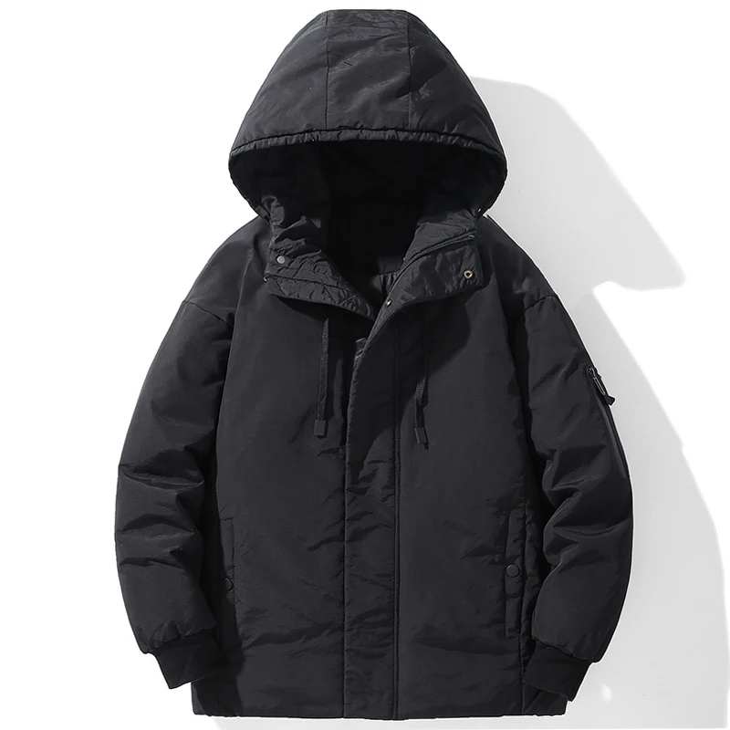 Solid Color Down Jacket High Quality Men Clothing Thickened Warm Parkas Wind-Resistant Outwear Comfortable Hot Roupas Masculinas