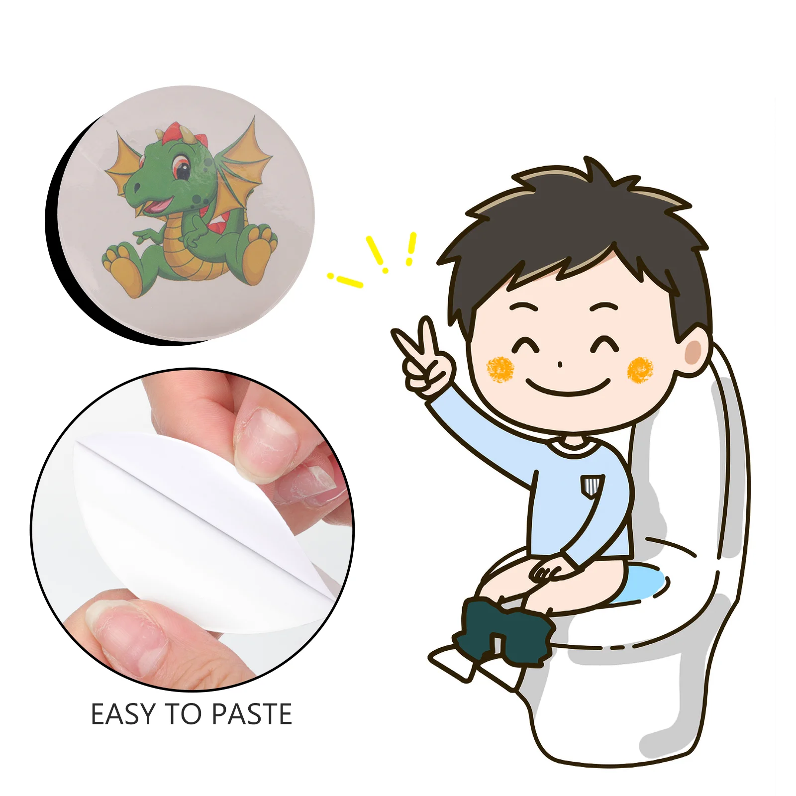 10 Sheets Sticker Adorable Potty Training Stickers Toilet Seats Boys Targets for Kids Cartoon Toddler