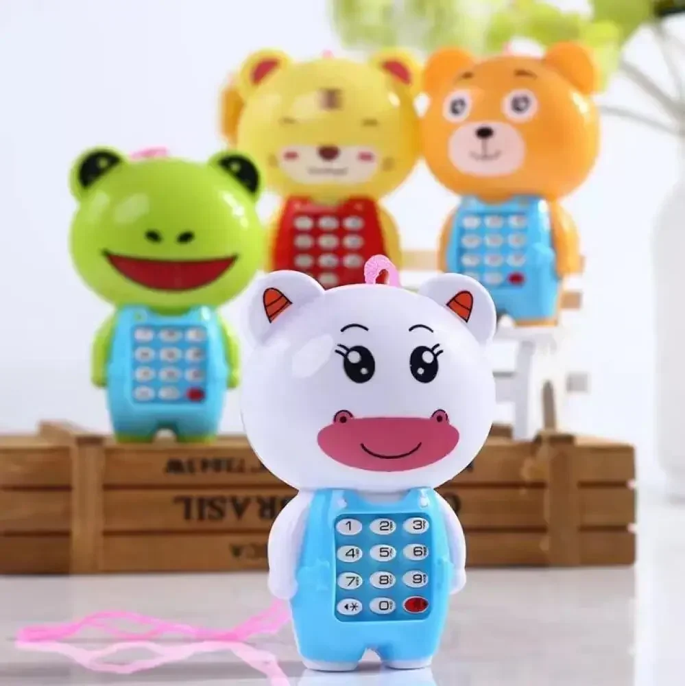 Juguetes para niños Pull-String Smiley Face Simulación Teléfono Juguete Máquina de cuentos educativos y comodidad emocional para niños