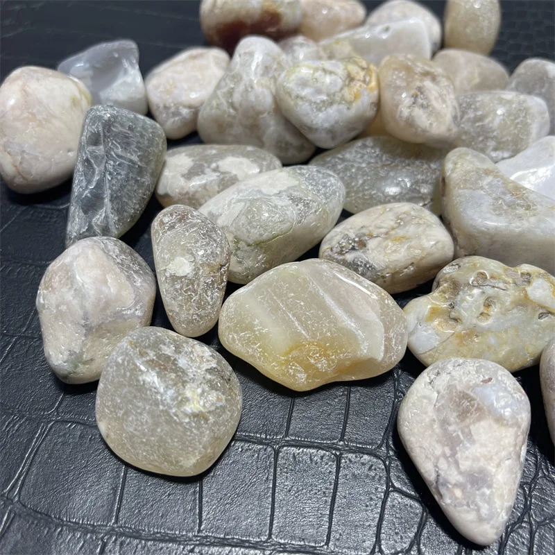 1kg Wholesale Cherry Blossoms Agate Tumbled Agate Crystal Gravel Flower Agate Stone