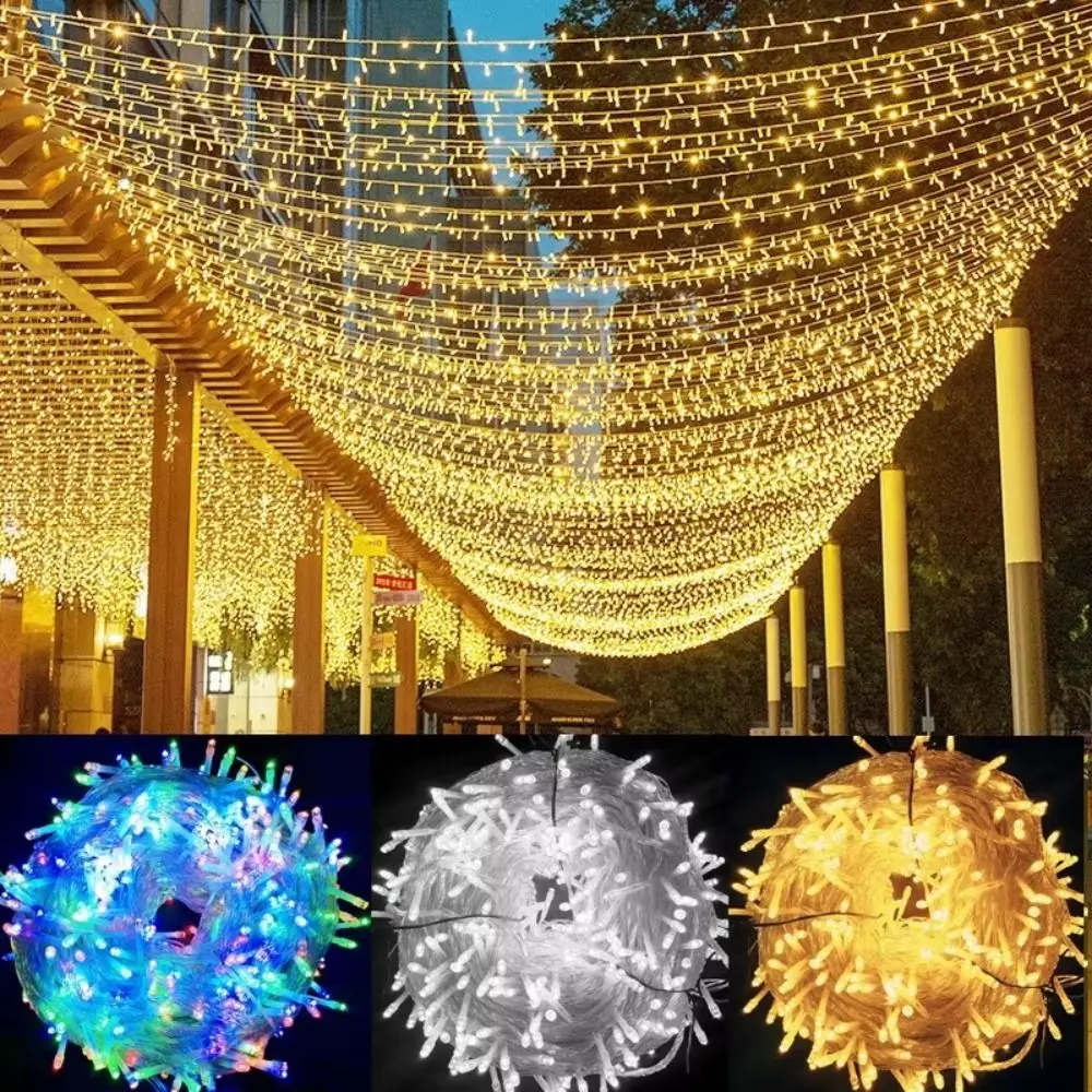 20M lengte LED-lichtslingers Waterdicht 8 modi Waterval Fairy Light Ultra Bright Outdoor String Light Home Decor