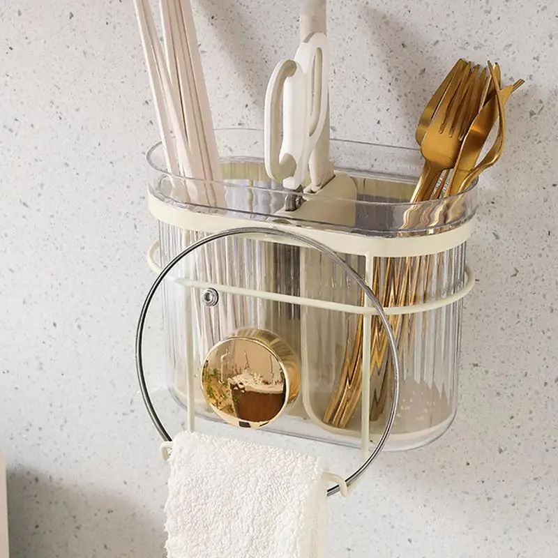 Silverware Drying Basket Utensil Drying HolderWall Mount Space Saving Kitchen Cutlery Organizer Cooking Utensil Holder For