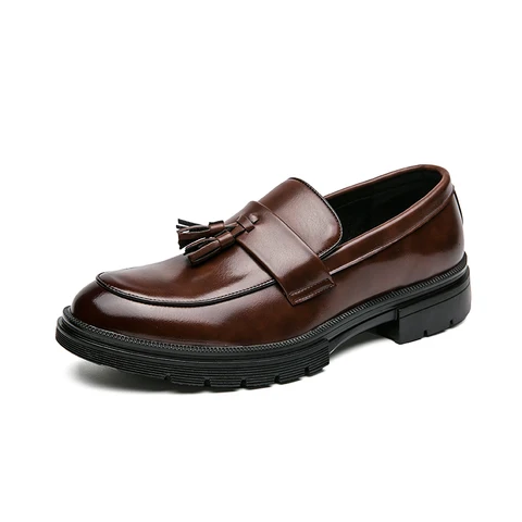 Zapatos De Hombre, мужские лоферы без шнуровки с кисточками, удобная мужская кожаная обувь, повседневная обувь, модные туфли-оксфорды, большой размер 38-47