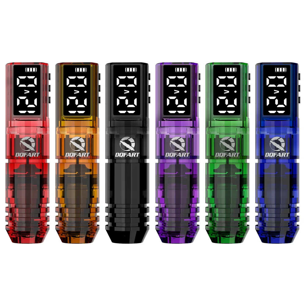 DQFART Beginner Wireless Tattoo Machine Pen P1 6Styles Plastic 12V 10000rpm TYPE-C Charging LED Professional