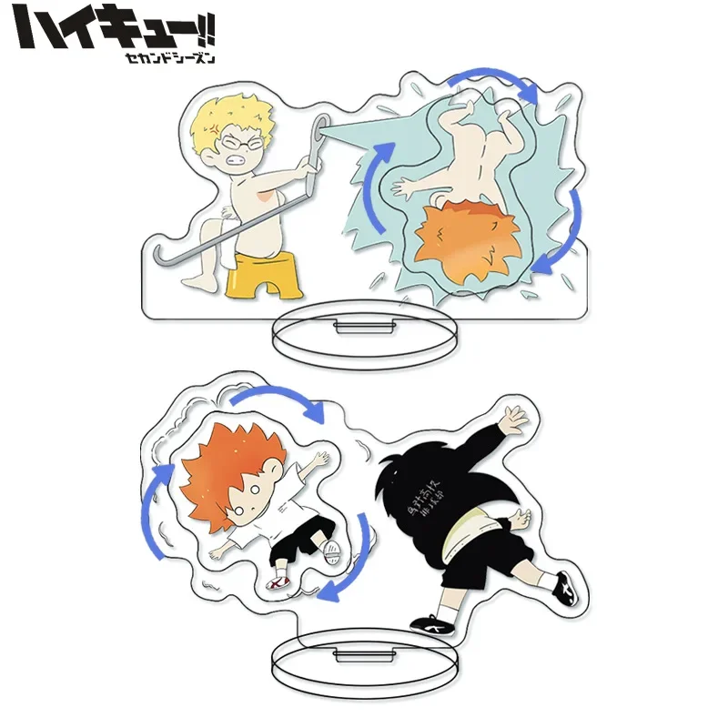 Anime Haikyuu!! Shoyo Hinata Tobio Kageyama Cosplay Acrylic Spin Rotate Standing Sign Xmas Birthday Gift Exquisite Decoration