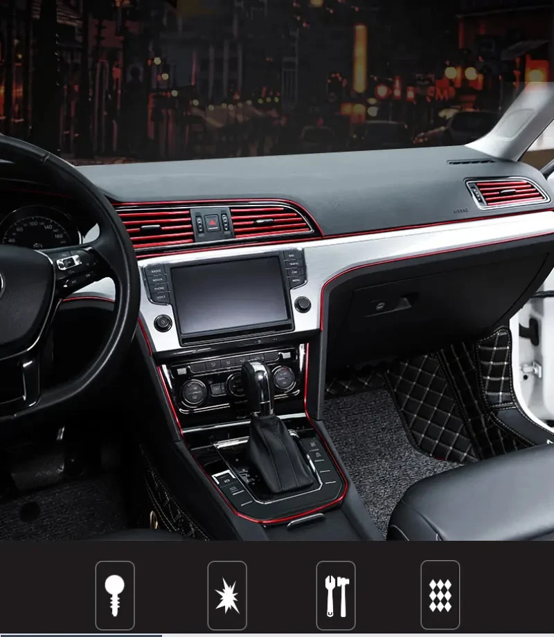 Auto Innen Dekorative Streifen 3D Auto Tür Mittelkonsole Lücke Instrument Panel Dekorative Linie Auto Modifikation Liefert – Detail 1