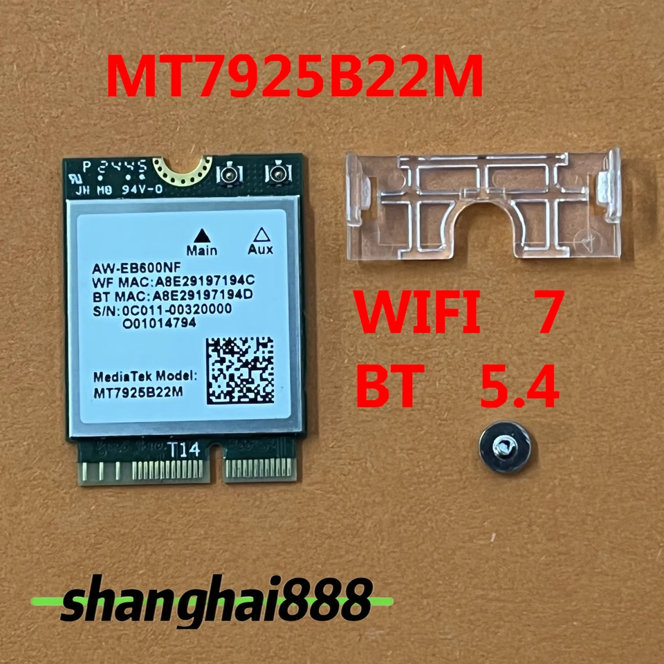 New for RZ717 MT7925B22M M.2 Wi-Fi 7 WLAN Card Bluetooth BT 5.4 AW