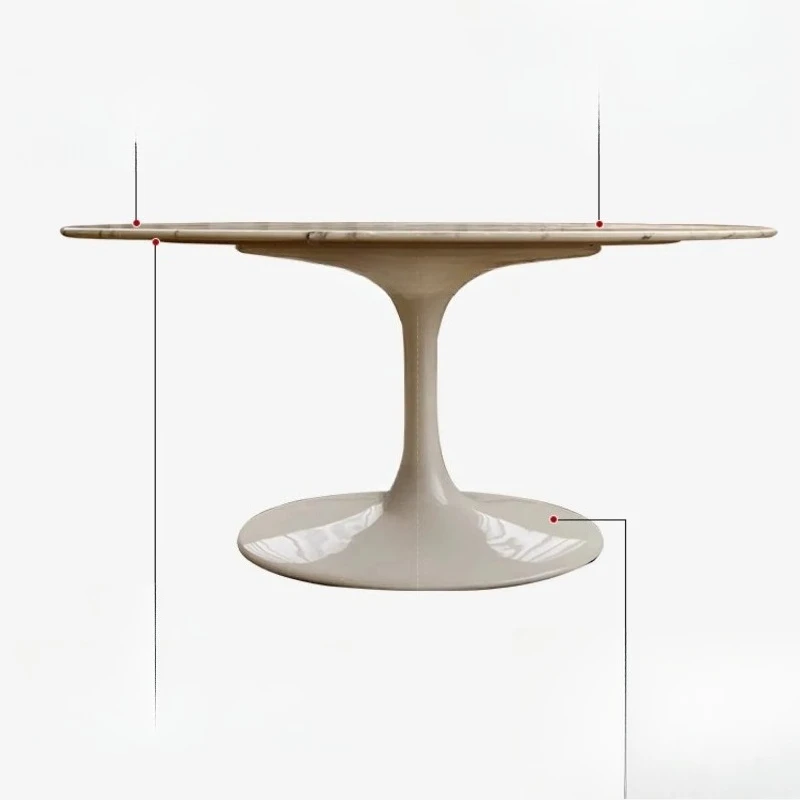

Retro Tulip Marble Dining-Table Light Luxury High-Grade Oval Home Dining Table