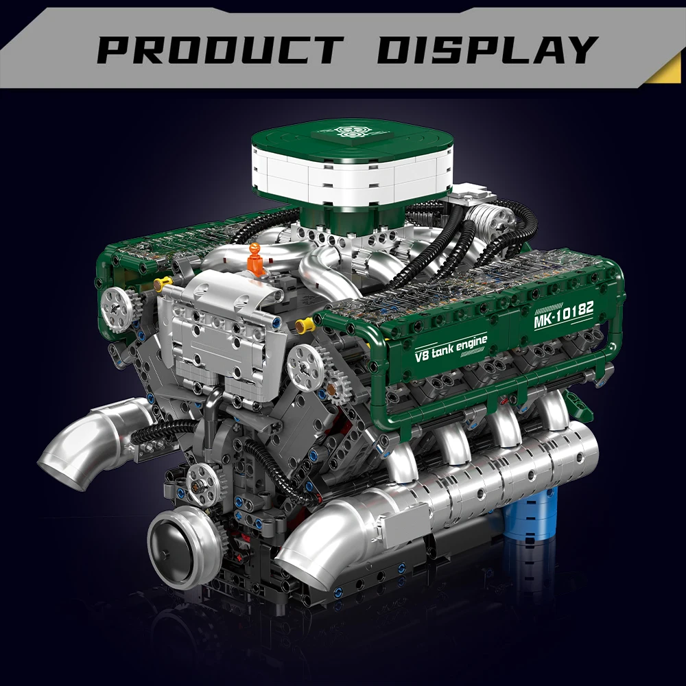 ตัวต่อ Mould King 10182 รุ่นเครื่องยนต์รถถัง V8 ชุดตัวต่อแบบประกอบเอง รถสปอร์ต MOC ของเล่นตัวต่อ MOC ของขวัญคริสต์มาสสำหรับเด็ก 2250 ชิ้น