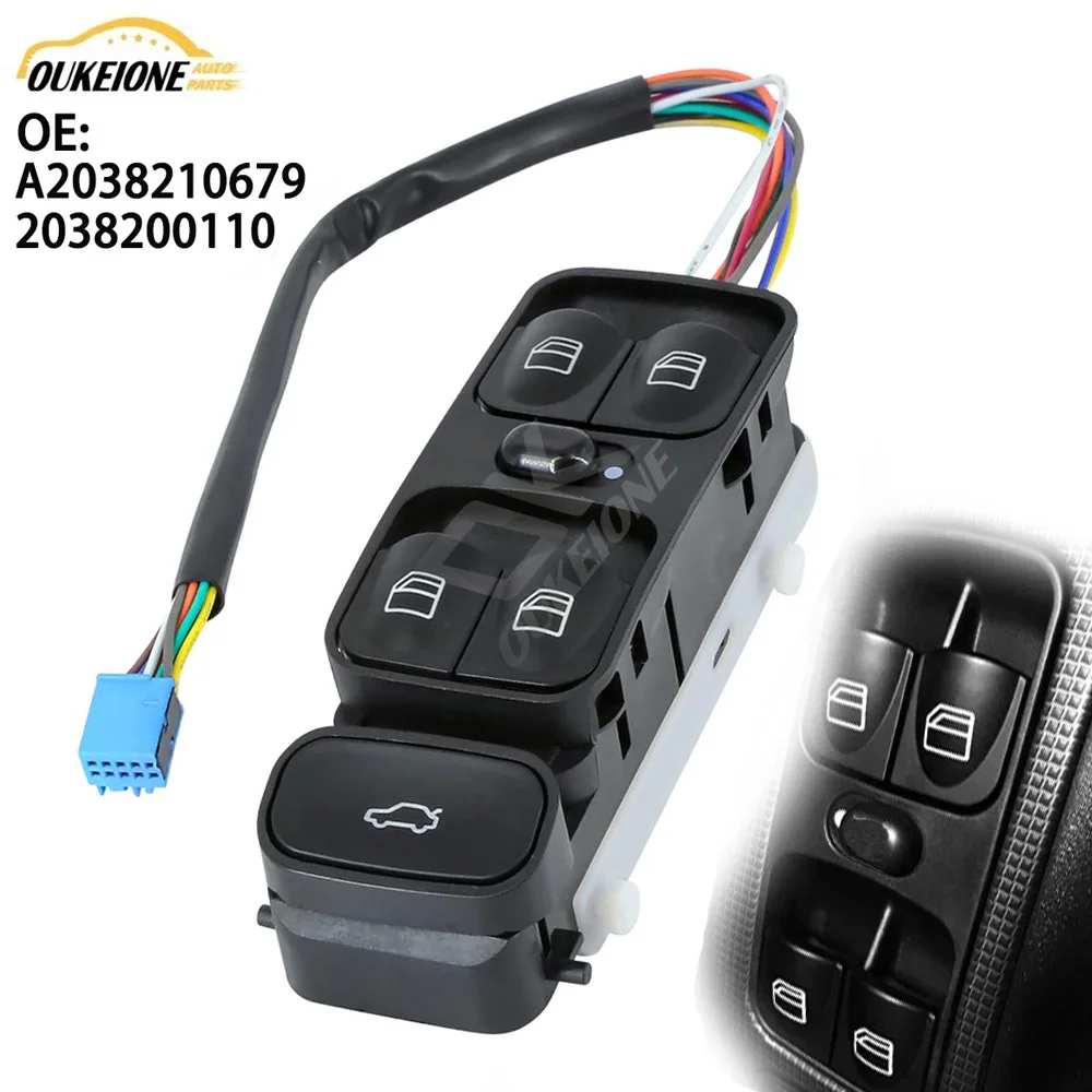 

Front Driver Side Master Power Window Control Switch for Mercedes Benz W203 C200 C220 C180 C230 A2038210679 2038200110