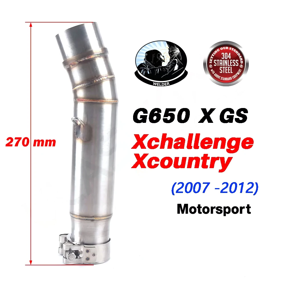 Exhaust Pipe Slip On For G650S G650X G650 GS Xchallenge 2007 to 2012 Motorcycle Exhaust Muffler Escape Pipe Middle DB-Killer