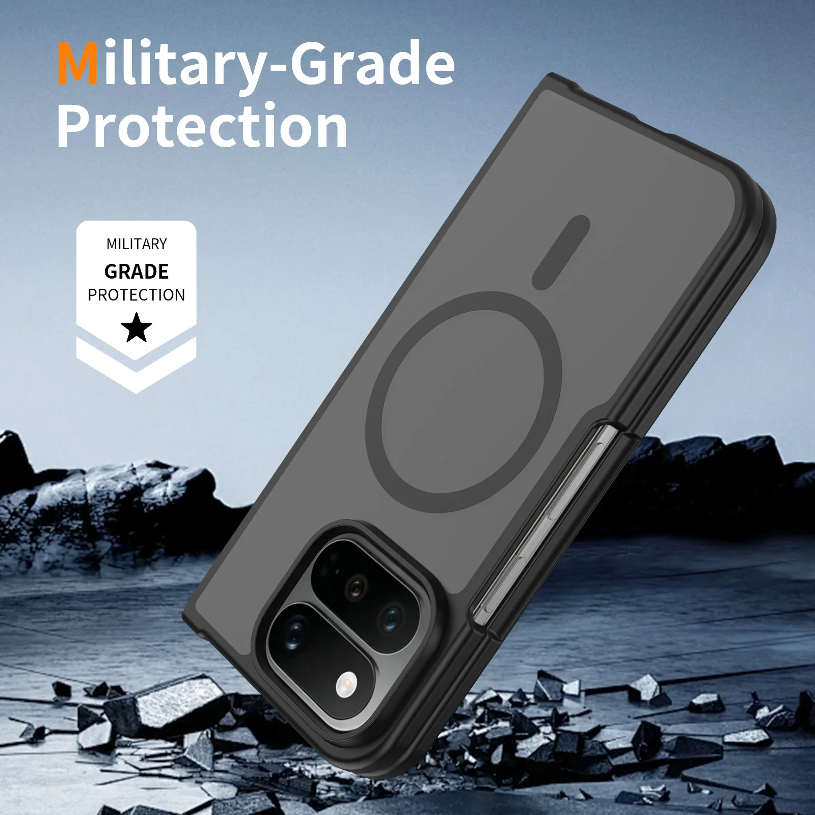 Für Google Pixel 11 Pro Fold Hülle Magnetische Matte Hartabdeckung TPU+PC Matte Sturzsichere Handyhülle Transluzent Mattiert – Detail 7