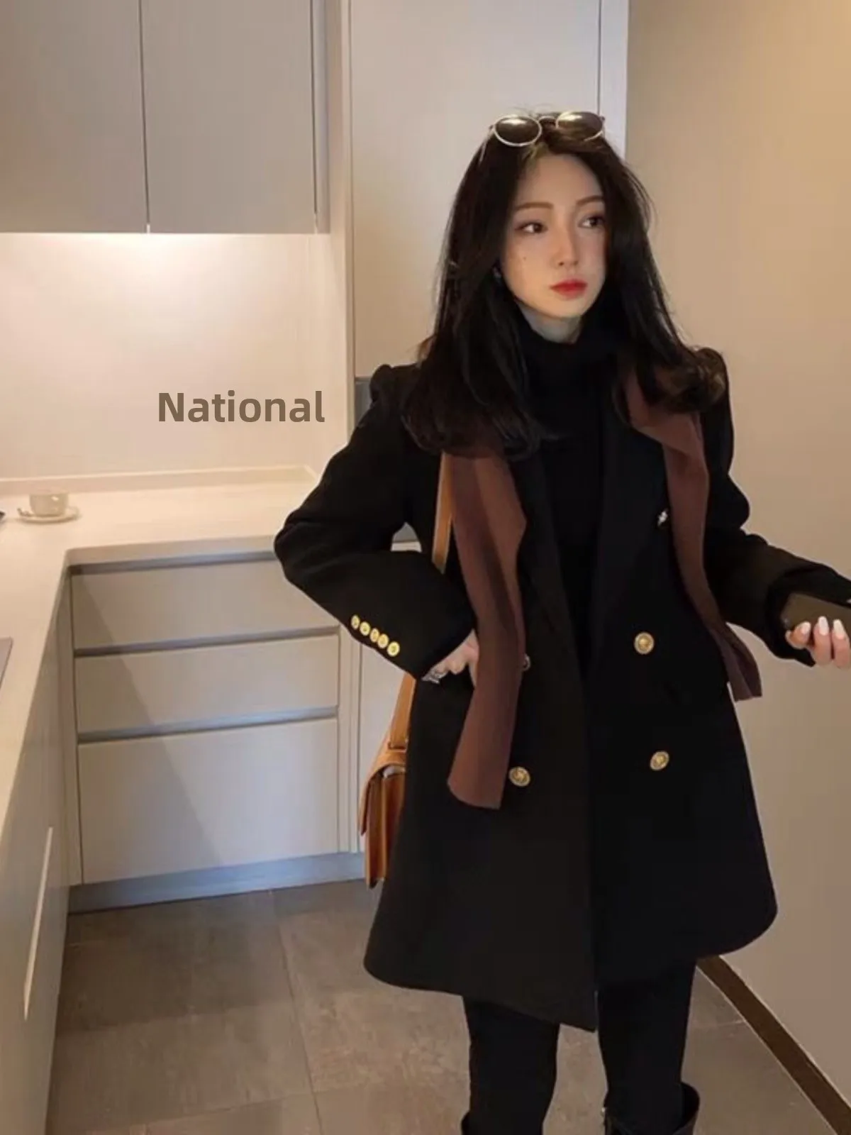plus Size Women's Pure Color Outerwear Autumn Winter Double Breasted Button up Casual Comfortable Fit Professional Style Suit