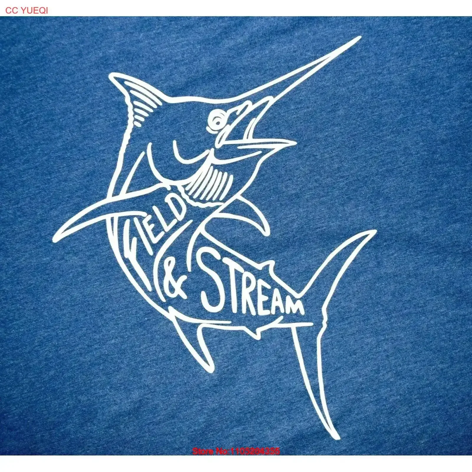 FIELD STREAM T Shirt Men's Size LARGE Blue Cotton F S Game Fish NEW vintage Washed streetwear homme Breathable Stylish vintage