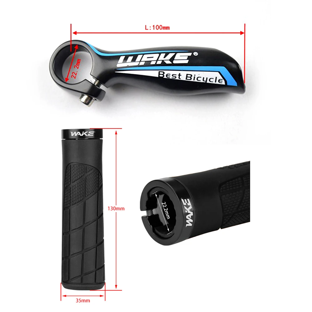 WAKE 22.2mm Anti-slip Bicycle Handlebar Grips with Bar Ends Mtb Bicycle Handlebars with Bicycle Handlebar Wrap