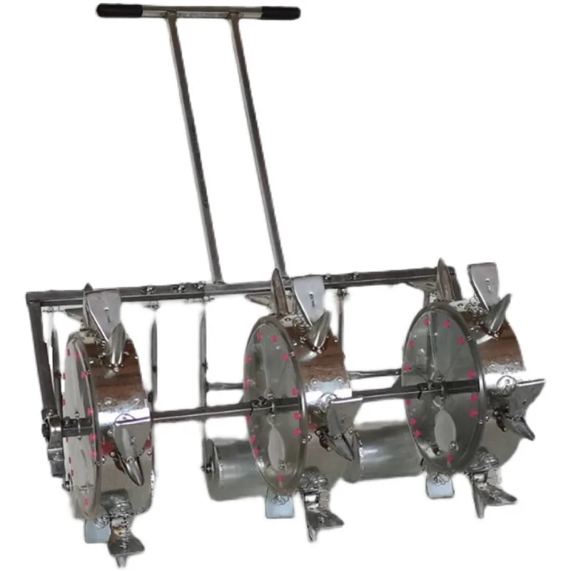 

Corn, peanuts, edamame, multifunctional acupuncture point precision seeding agricultural machine three-row hand-pushed roller