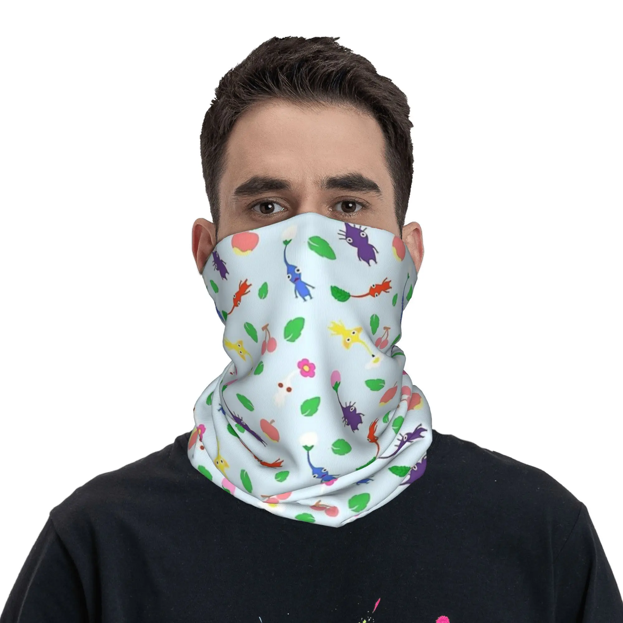 

Милый пикмин узор синий рюкзак рюкзак бандана на шею шарф с принтом теплая повязка на голову походная рыбалка унисекс для взрослых