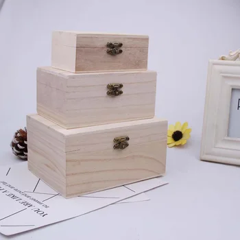 Wooden Hinged Storage Box 1