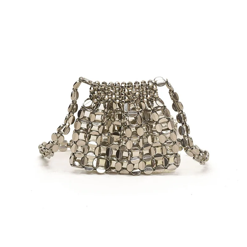 

Summer New Hollow Out Shoulder Bags Exquisite Beaded Square Ladies Bags on Sale 2025 New Sense of Luxury Sliver Crossbody Bag