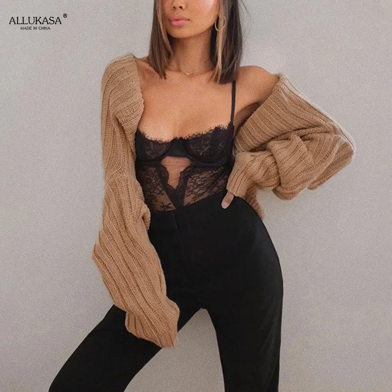 White Women Sweater Shrugs Cropped Top Full Lantern Sleeve Knitwear Pullover Sexy Summer High Street Outwear 2022 Spring