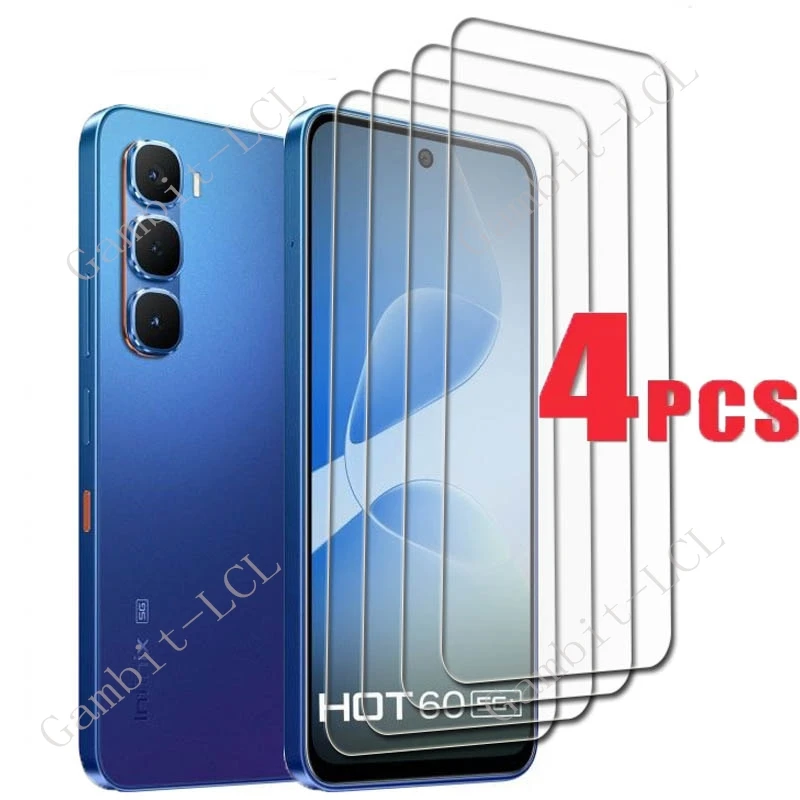 

4 шт. закаленное стекло для Infinix Hot 60 5G Защитная пленка для InfinixHot60 5G + Hot60 X6726B X6726 Защитная крышка для экрана