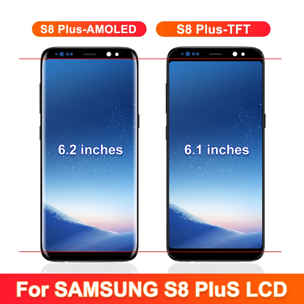 TFT S8 Plus G955F Display Screen Replacement for Samsung Galaxy S8 Plus S8+ G955FD Lcd Digital Touch Screen with Frame Assembly