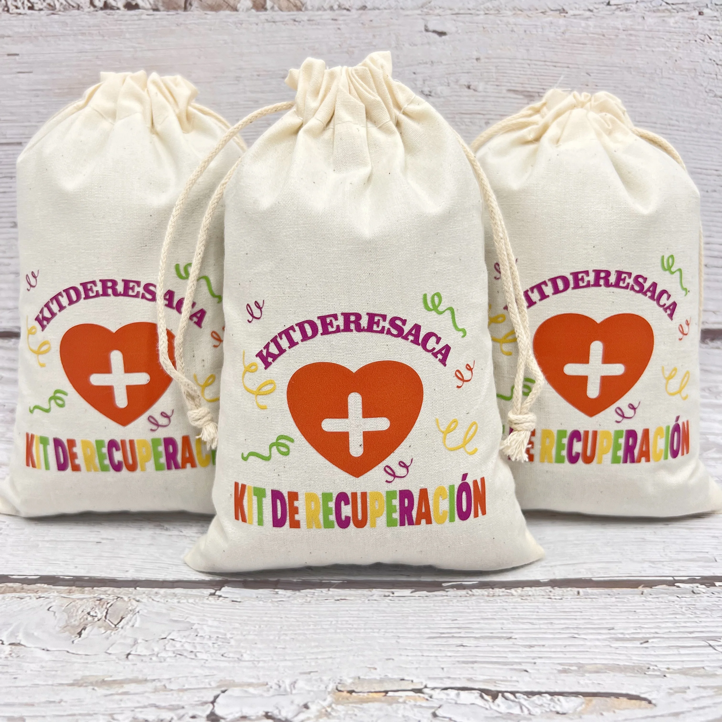Kit antiescorrosión para boda, Kit de bolsas para resaca, resaca para invitados, regalo, evento, suministros para fiestas, artículo español de algodón crudo, 10 Uds.