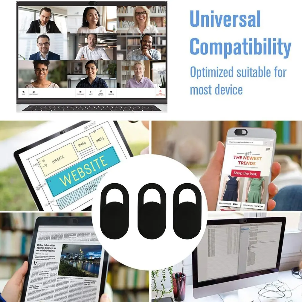 شكل بيضاوي غطاء كاميرا الويب ، المنزلق المغناطيس ، غطاء كاميرا بلاستيكية لأجهزة الكمبيوتر المحمول على شبكة الإنترنت الكمبيوتر اللوحي الخصوصية ، 3 قطعة لكل مجموعة