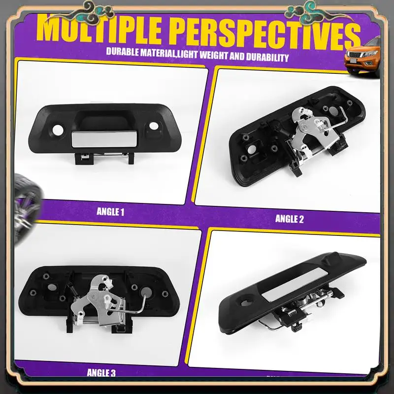 

Car Rear Tailgate Handle Durable Rear Door Handle With Camera-Key Hole, For Nissan Navara NP300 2014 2015 2016 2017 2018+ 90606-
