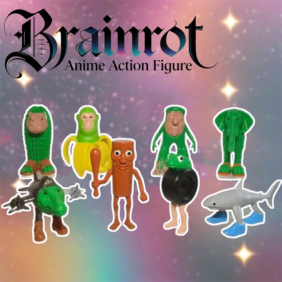 

Italian Brainrot Tung Sahur AI Figure Toy Tralalero Tralala Bombardino Crocodilo Shimpanzini Bananini Model Decor Doll Gift