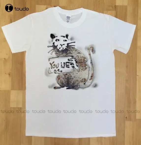 

Хипстерские футболки с круглым вырезом, мужская белая футболка You Lie Rat с принтом, с капюшоном, свежие граффити, уличное искусство, футболка с принтом, мужская мода, забавная новинка