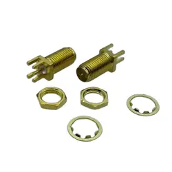 RP-SMA Male Pin Connector 1.6mm PCB Mount SMA RF Connector With Nuts Washers 10Pcs/Lot