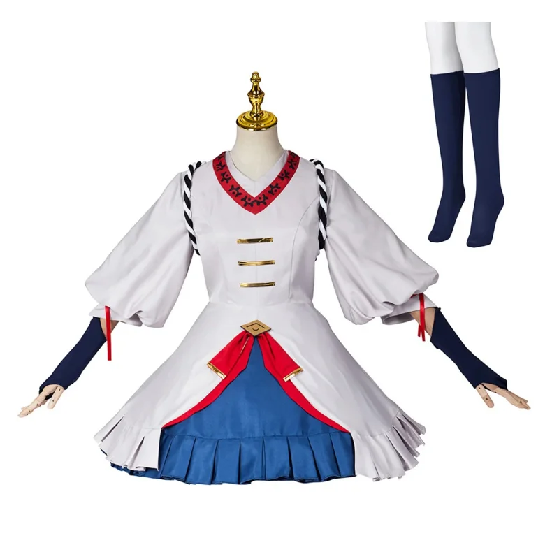 

Purya Inspired Cosplay Costume RPG Like Game Characters with Identical Outfit Slim-Fit Full White Dress Women's Suit;2,c