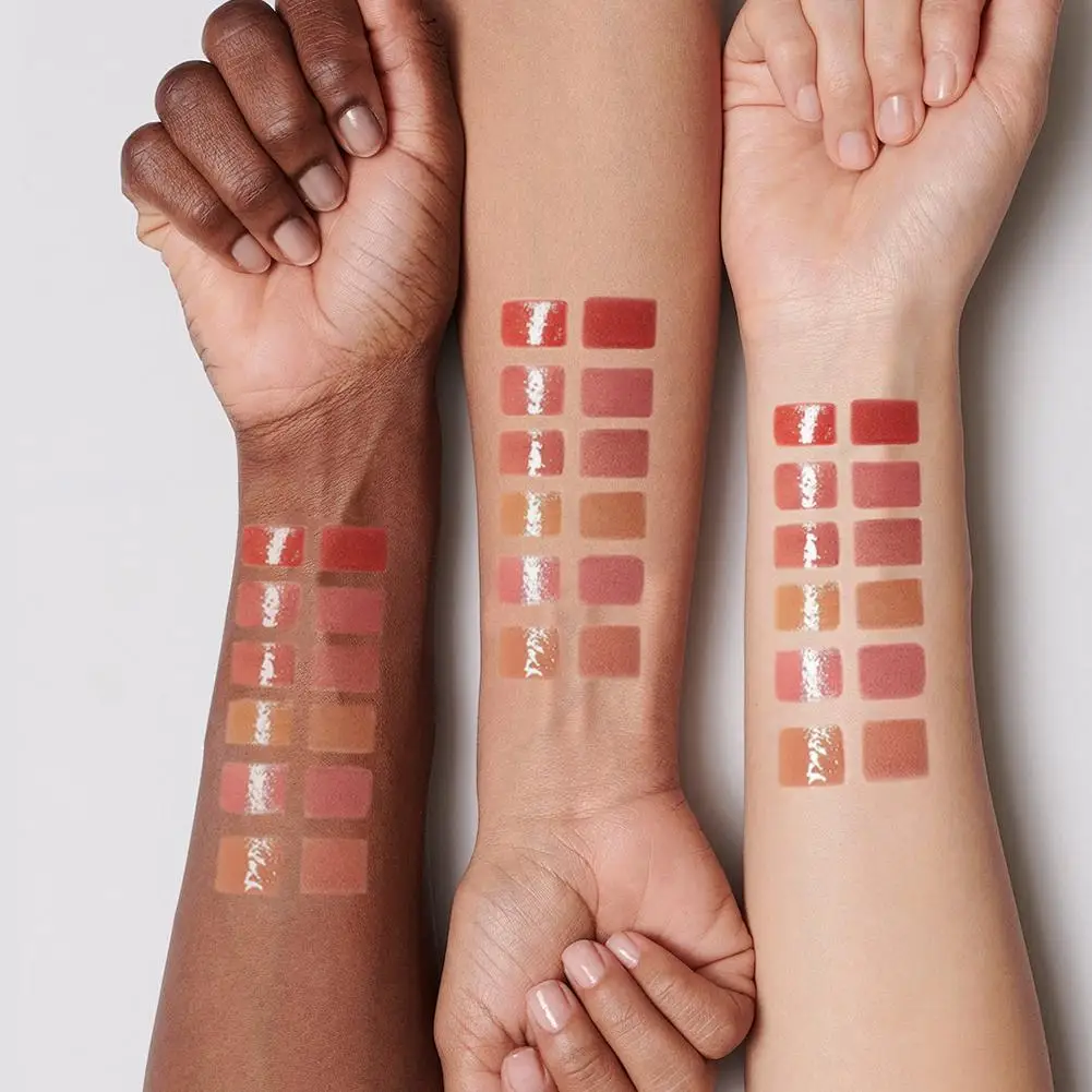 2-in-1 Double-End Matte Lip Glass Gloss Transparentes, feuchtigkeitsspendendes Lippenöl Glaze Gloss Shimmer Liquid Lipstick Glossy Mirror Shine